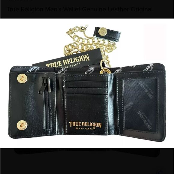 **DO NOT BUY--SOLD**True Religion Trifold Wallet With Chain - Picture 2 of 4